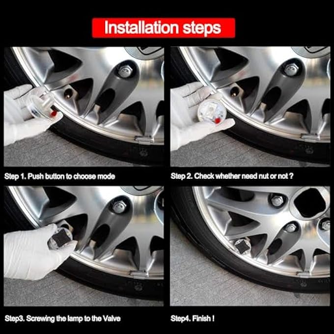 Tazweeq Tire Wheel Lights 4Pcs Air Valve Colorful Flashing Led Light Solar Tyre Light For Car Bicycle Motorcycle Accessories - Image 5