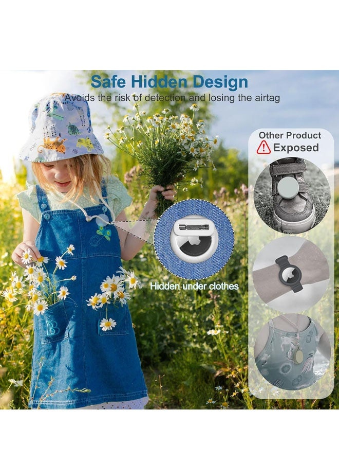 عبوة من قطعتين من حافظات بطاقات الهواء مع دبوس أمان، مضادة للضياع للأطفال، والرضع، وكبار السن، والأمتعة، والأحذية، والملابس - أسود، وأرجواني - Image 5