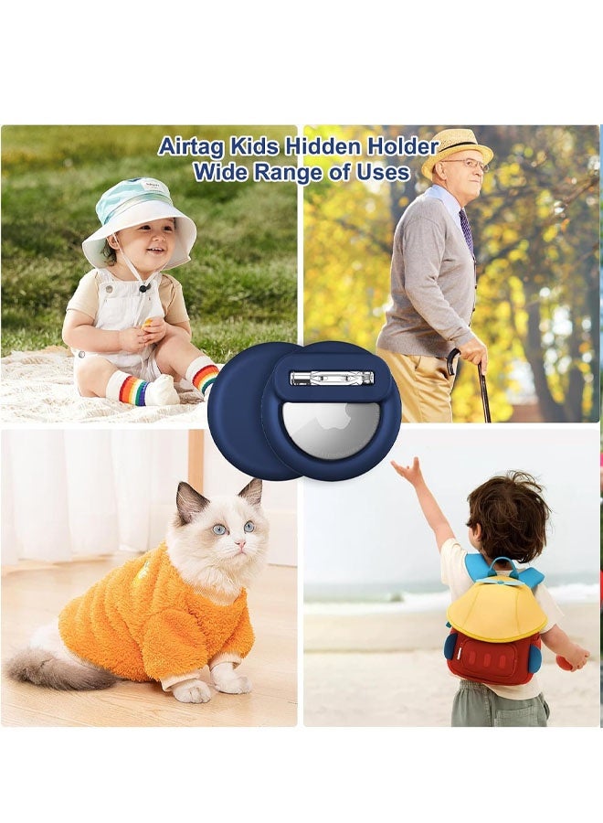 عبوة من قطعتين من حافظات بطاقات الهواء مع دبوس أمان، مضادة للضياع للأطفال، والرضع، وكبار السن، والأمتعة، والأحذية، والملابس - أسود، وأرجواني - Image 3