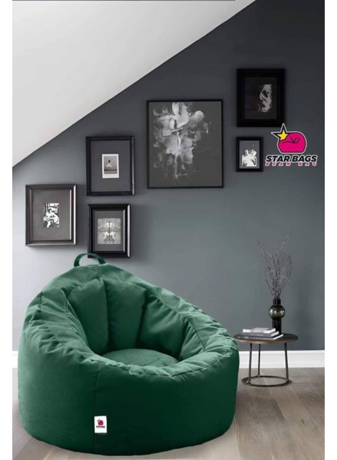 Star Bags - Bean Bags Bean Bag Chair Comfy - From Star Bags - 100*75cm - Dark Green - Velvet Fabric - Image 1