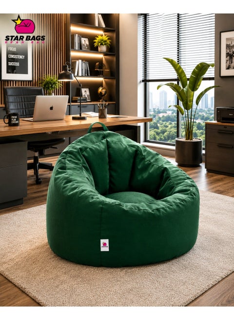 Bean Bag Chair Comfy - From Star Bags - 100*75cm - Dark Green - Velvet Fabric