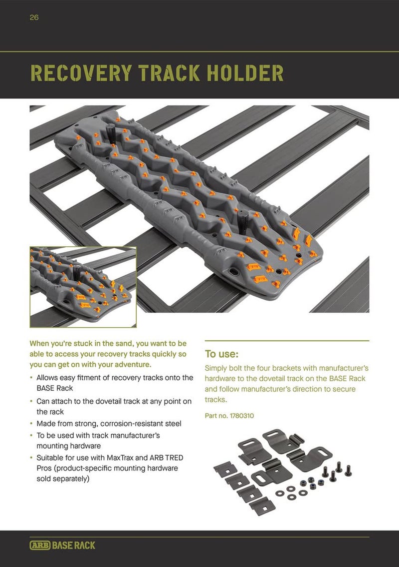ARB 1780310 Base Rack Traction Mat Mount Recovery Boards Mount, Ideal for ARB Tred Pro Recovery Boards, Works on All ARB Base Rack Models - Image 5
