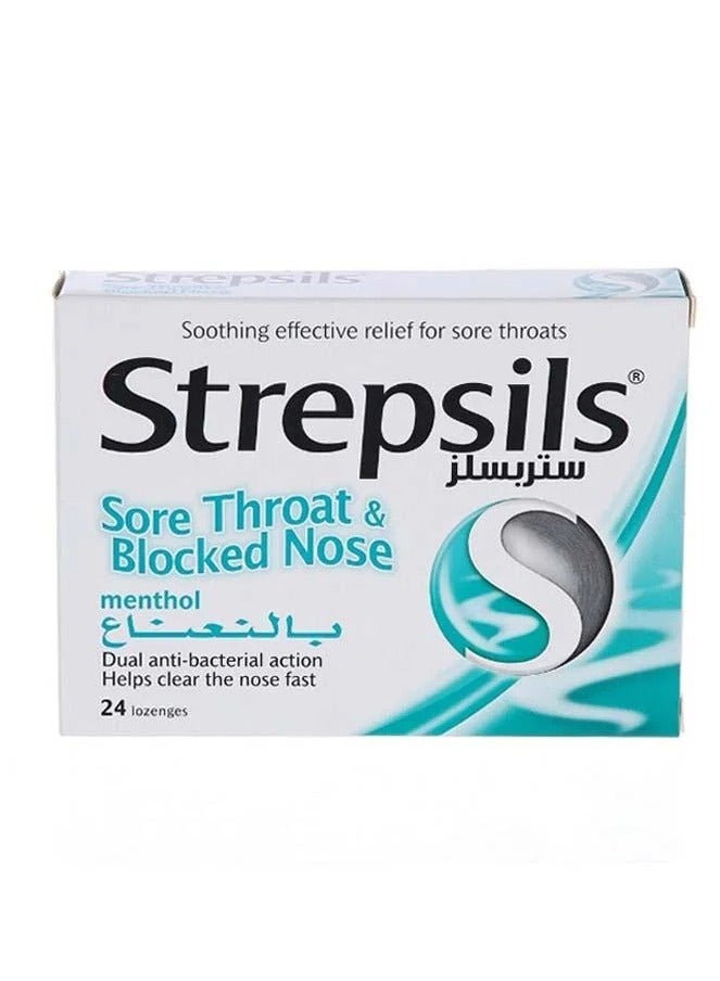 Strepsils Antiseptic tablets for relief of sore throat symptoms with mint - 24 tablets
