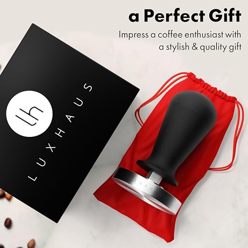 LuxHaus Espresso Tamper - 49mm Calibrated Coffee Tamper for Espresso Machine with Spring Loaded 100% Flat Stainless Steel Base - Image 3
