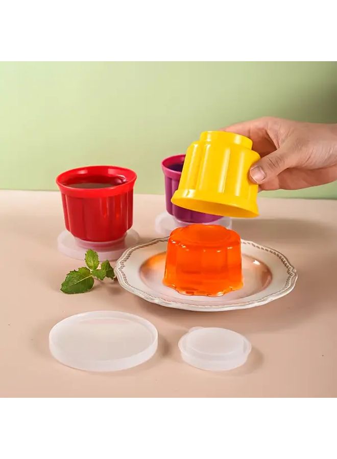 Yellow Creative Pudding Mold Set With Lids Jelly Cups Silicone - Image 2