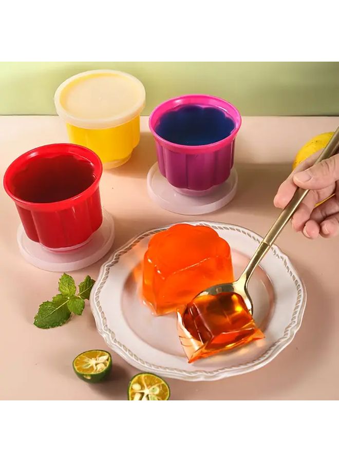 Yellow Creative Pudding Mold Set With Lids Jelly Cups Silicone - Image 1