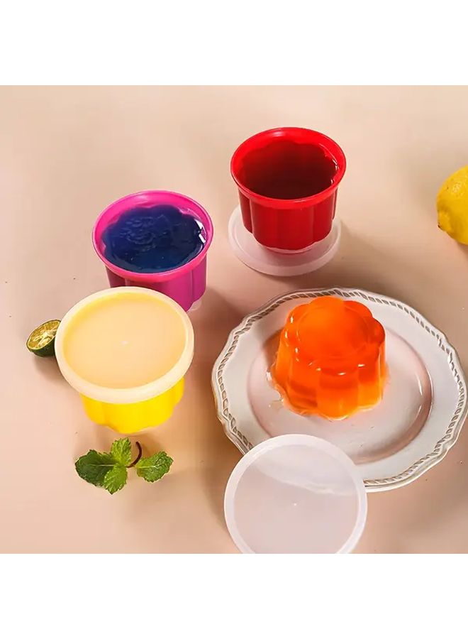 Yellow Creative Pudding Mold Set With Lids Jelly Cups Silicone - Image 3
