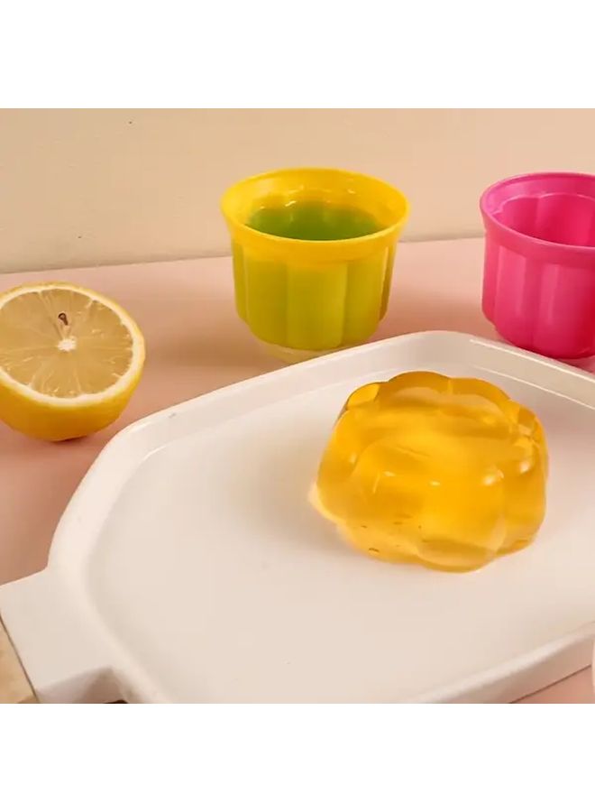 Yellow Creative Pudding Mold Set With Lids Jelly Cups Silicone - Image 4
