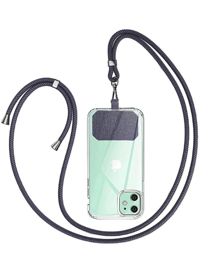 HY Phone Lanyard, Universal Cell Phone Lanyard with Adjustable Nylon Neck Strap, Phone Tether Safety Strap Compatible with Most Smartphones with Full Coverage Case (Black)  - Image 1
