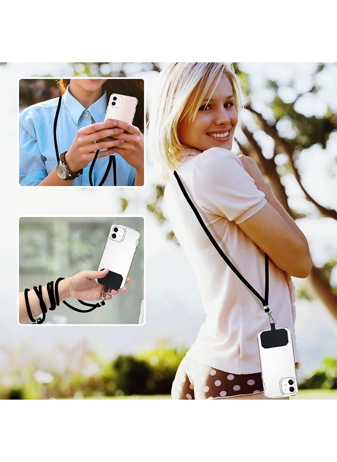 HY Phone Lanyard, Universal Cell Phone Lanyard with Adjustable Nylon Neck Strap, Phone Tether Safety Strap Compatible with Most Smartphones with Full Coverage Case (Black)  - Image 4
