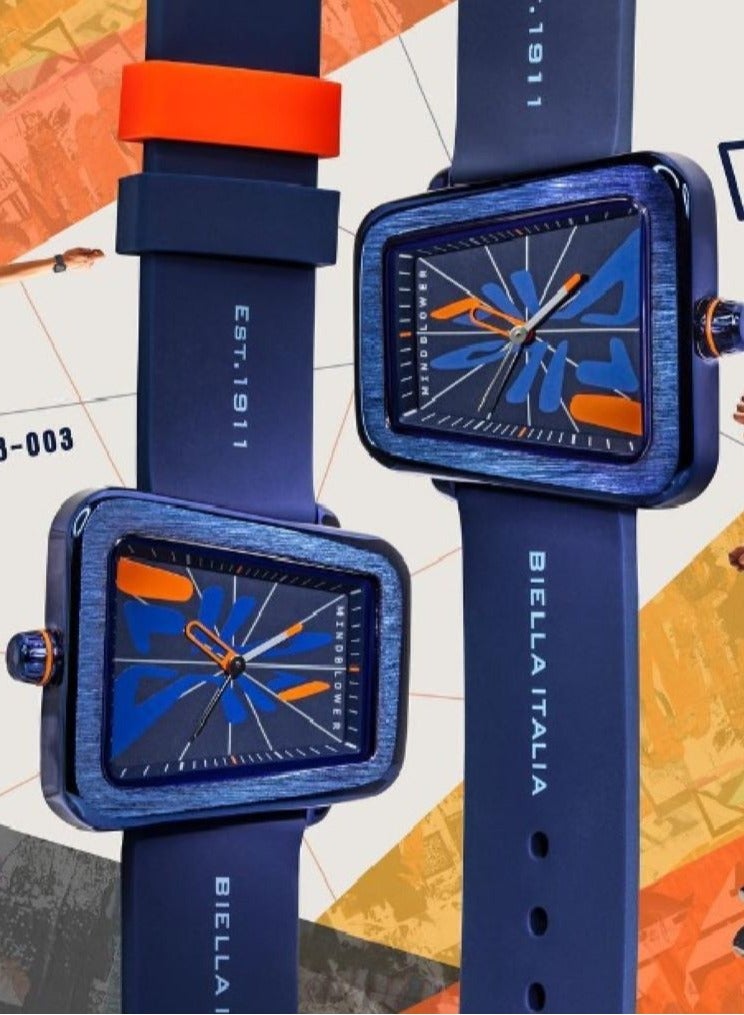 فيلا ساعة فيلا للبالغين للجنسين بحزام سيليكون أزرق وهيكل معدني، 38-343-003 - Image 4