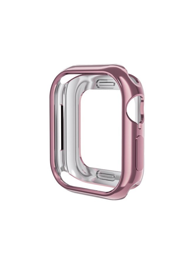 نيوترل غلاف نصف مغطى TPU مقاوم للصدمات مربعي وردي لساعة آي واتش، سلسلة ساعات أبل مقاس عام 38-46 ملم - Image 1