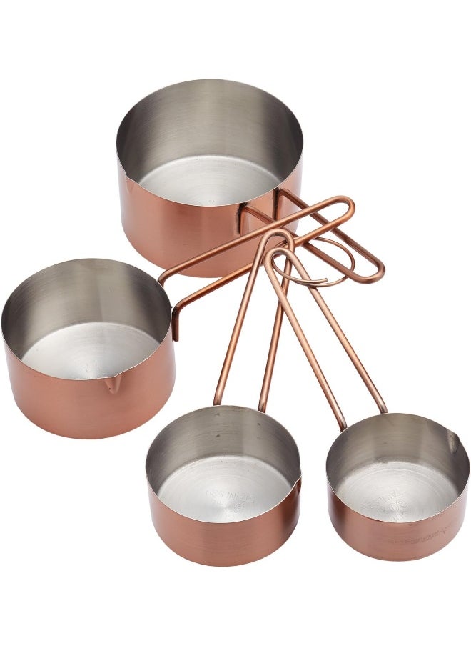 Master Class - Masterclass Stainless Steel, Copper Effect Measuring Cups, Set Of Four, Tagged - Image 1