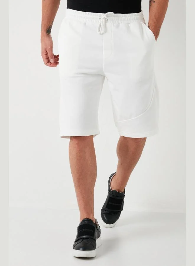 بوراتي شورت قطني بخصر مربوط وجيوب بقصة عادية رجالي بوراتي