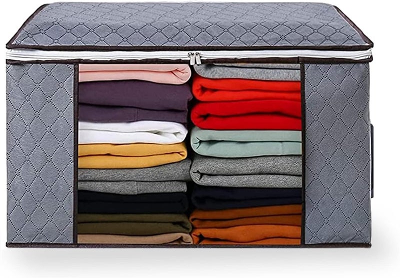 05L Clothes Storage Bag Organizer,Closet Organizer,Underbed Storage Containers with Reinforced Handle Thick Fabric for Comforters,Blankets,Foldable with Sturdy Zipper 70 * 50 * 30cm-Multi color - Image 1