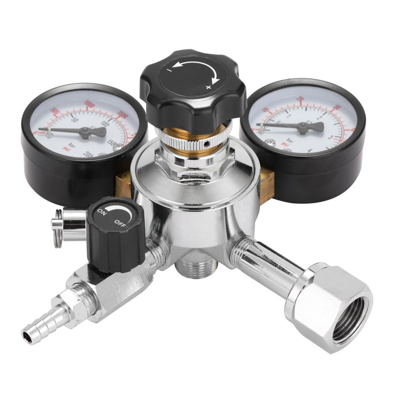 Beer Keg CO2 Regulator: Double Gauge, Easy-To-Read Design - Adjustable Pressure Relief Valve for Bars, Tasting Rooms, Restaurants - Image 4