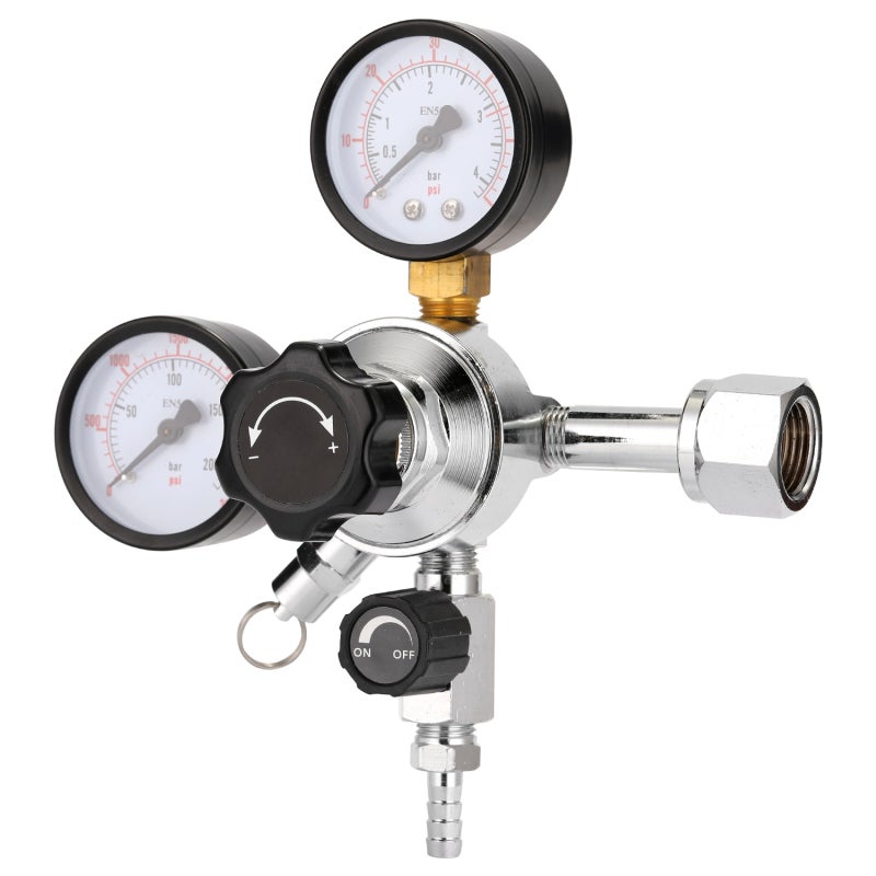 Beer Keg CO2 Regulator: Double Gauge, Easy-To-Read Design - Adjustable Pressure Relief Valve for Bars, Tasting Rooms, Restaurants - Image 3