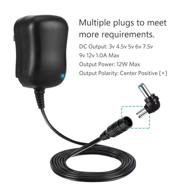 Belker 12W Universal 3V 4.5V 5V 6V 7.5V 9V 12V AC DC Adapter Power Supply for Household Electronics Mp3 Routers TV Boxes LCD Tablets CCTV IP Cameras Max. 1000mA [BB] - Image 4