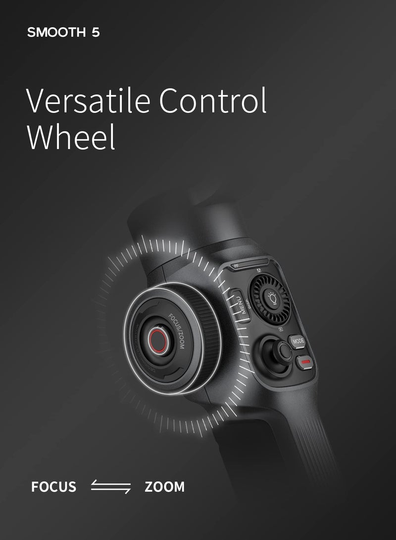 KASTWAVE Smooth 5, Gimbal Stabilizer for iPhone Android Smartphones Gimbal 3 Axis with Tripod for Vlog YouTube TikTok Instagram Live Video, Standard Package  - Image 3