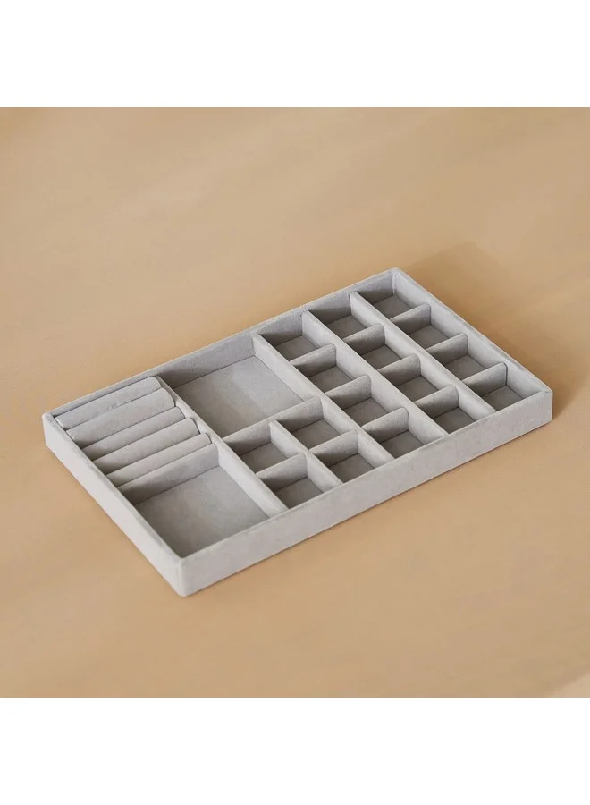 Home Box Velour 19-Compartment Jewellery Tray 29.1 x 2.5 x 18 cm