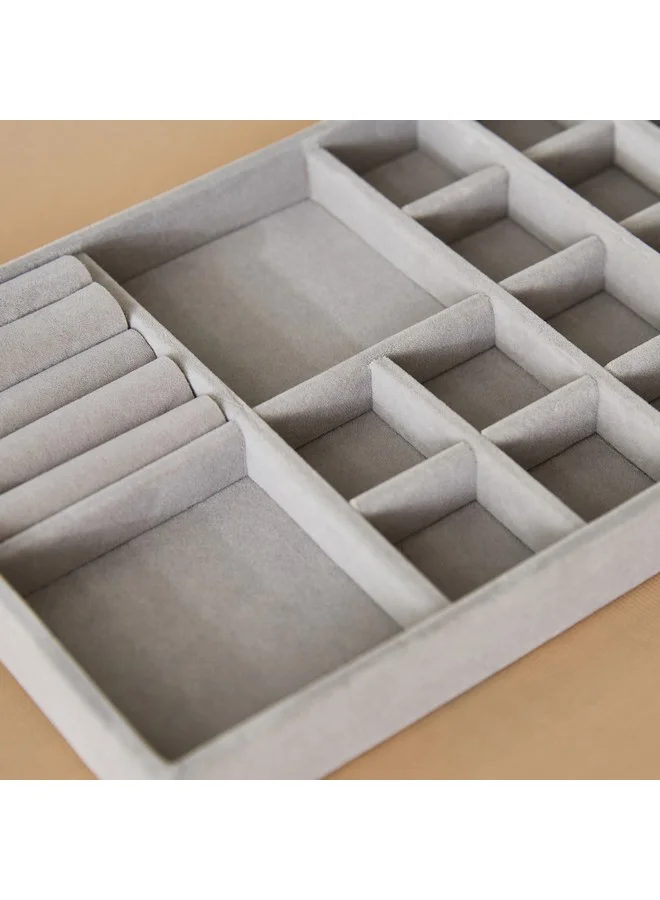 Home Box Velour 19-Compartment Jewellery Tray 29.1 x 2.5 x 18 cm