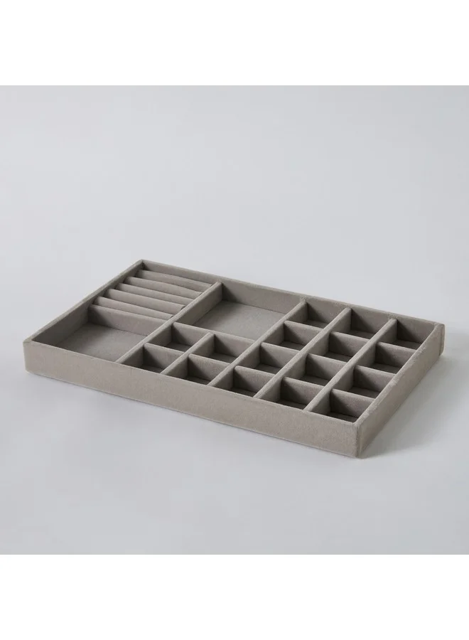 Home Box Velour 19-Compartment Jewellery Tray 29.1 x 2.5 x 18 cm