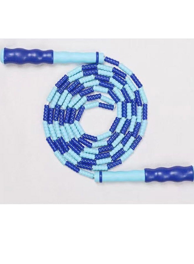 Generic 2 Pieces Jump Rope, Adjustable Length Tangle-Free Segmented Soft Beaded Skipping Rope, Fitness Jump Rope Pink and Blue  - Image 3