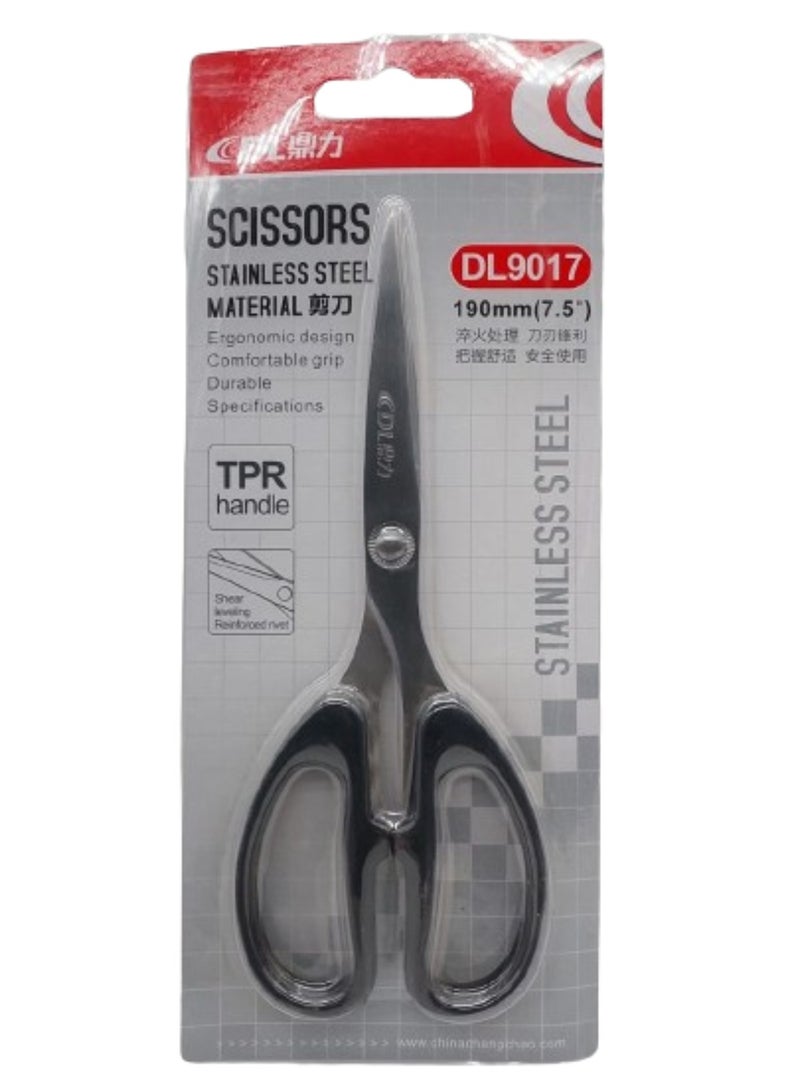 DL Multipurpose Scissors 190 mm(7.5") . Stainless Steel Blade, for Everyday Use, Good for right and left hand use. - Image 2