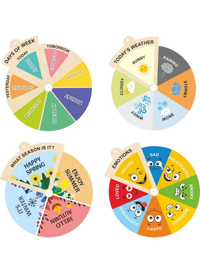 ويبي أحجية الدوران الخشبية من ويبي - استدر وتعلم، لعبة نشاط للأطفال، هدية عيد ميلاد (مجموعة من 4 قطع) - Image 1