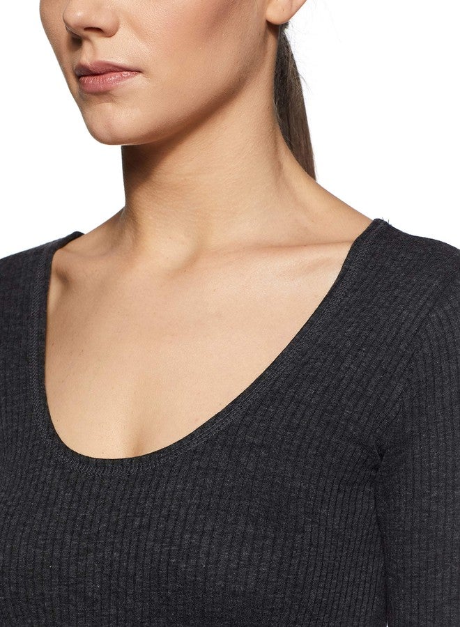 بودي كير قميص حراري سادة للنساء من BODYCARE (B211C_Melange_90) - Image 3