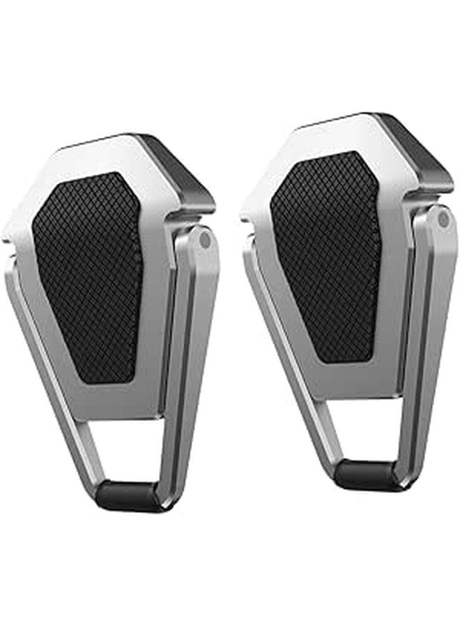2 Pcs Zinc Alloy Laptop Stand Portable Cooling Holder With Slip Pads Lightweight Metal Riser Notebook Silver Black - Image 1