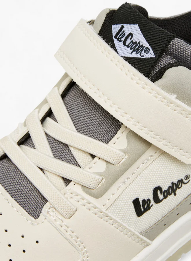 Lee Cooper Boys' Panelled Sneakers with Hook and Loop Closure