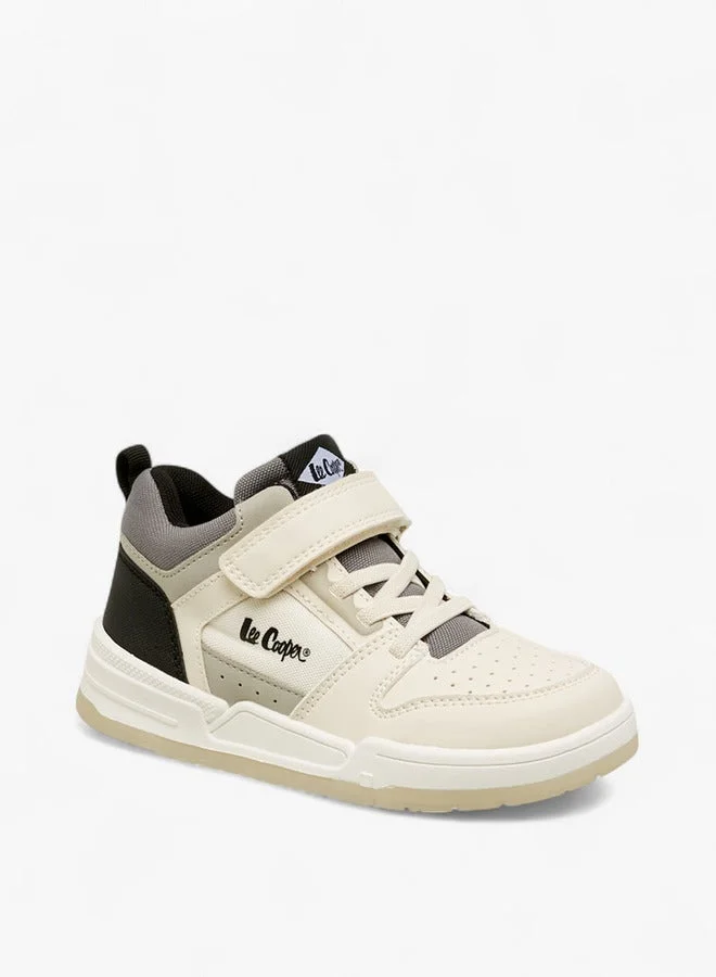 Lee Cooper Boys' Panelled Sneakers with Hook and Loop Closure