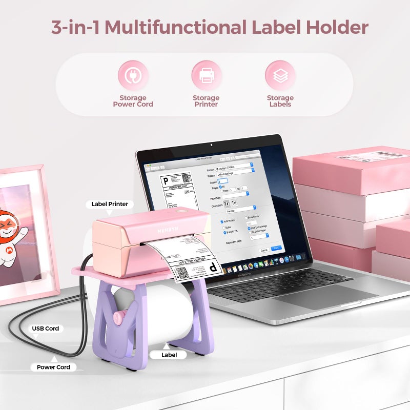 MUNBYN Label Holder for Rolls and Fanfold Labels, Thermal Sticker Holder for Desktop Thermal Printer, Accessory Supplies for Home, Office, Small Business - Image 2