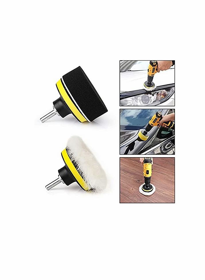 Y&D Car Foam Drill 3 Inch Buffing Pad,11 Pcs Polishing Pads Kit,Buffer Polisher Kit for Polishing,Waxing,Sealing Glaze - Image 2