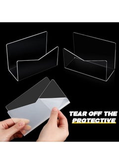Maitys 3 Pcs Acrylic Mail Organizer Countertop 6 X 2.5 X 4 Inches Clear Mail Postcard Holder Letter Mail Sorter Organizer Postcard Stand Greeting Card Display Rack Document Envelope Home School Office  - Image 4