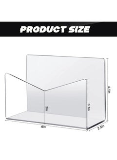 Maitys 3 Pcs Acrylic Mail Organizer Countertop 6 X 2.5 X 4 Inches Clear Mail Postcard Holder Letter Mail Sorter Organizer Postcard Stand Greeting Card Display Rack Document Envelope Home School Office  - Image 3