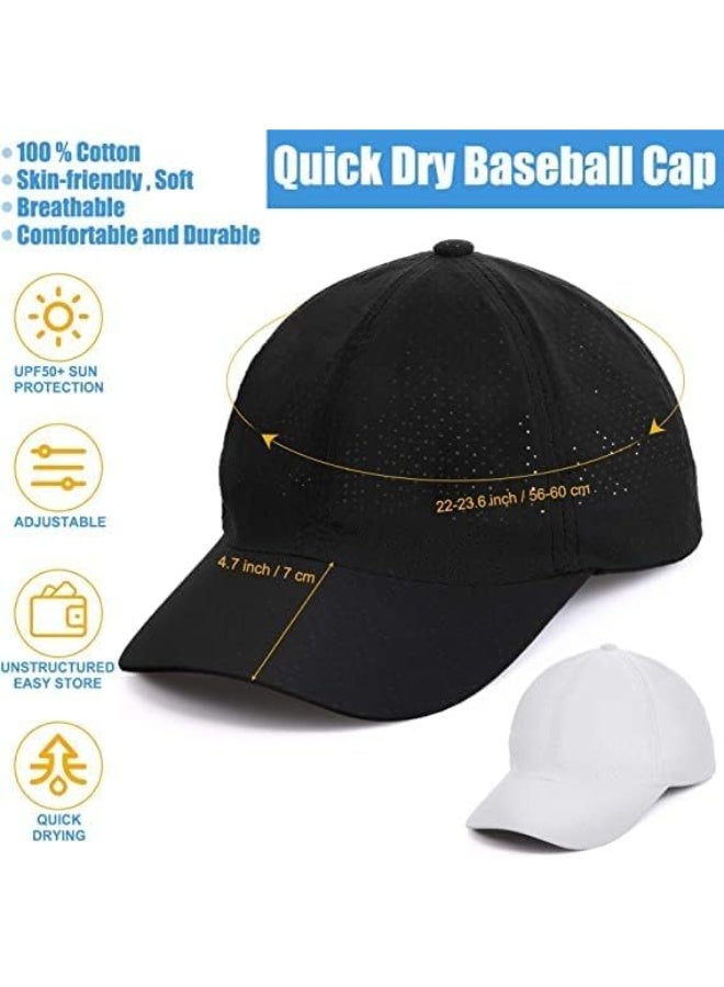 2 Pcs Breathable Baseball Cap, Summer Mesh Baseball Cap for Men Woman, Quick Dry Mesh Sports Cap, Adjustable Workout Tennis Hat for Hiking, Fishing, Travelling, Camping, Cycling, Golfing - Image 2