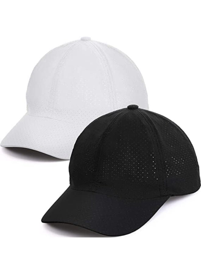 2 Pcs Breathable Baseball Cap, Summer Mesh Baseball Cap for Men Woman, Quick Dry Mesh Sports Cap, Adjustable Workout Tennis Hat for Hiking, Fishing, Travelling, Camping, Cycling, Golfing - Image 1