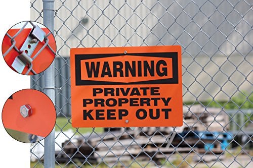 Accuform حامل لافتات AccuformNMC HSR270 لسياج سلسلة، يشمل برغي من الفولاذ المقاوم للصدأ وغسالة نايلون، علامات أمان مصنوعة في أمريكا، لافتات، وتسميات - Image 3