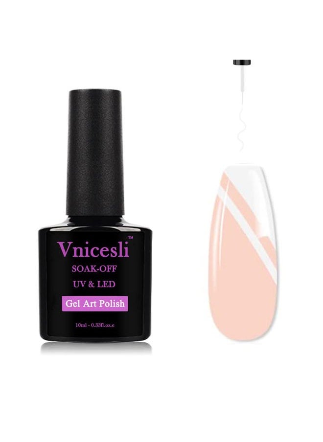 Vnicesli - White Nail Art Gel Liner Gel Polish, Gel Paint Nail Art for Swirl Nails Built Thin Nail Art Brush in Gel Pens Soak Off Spider Liner Paint Gel Nail French Manicure for Home Salon - Image 1