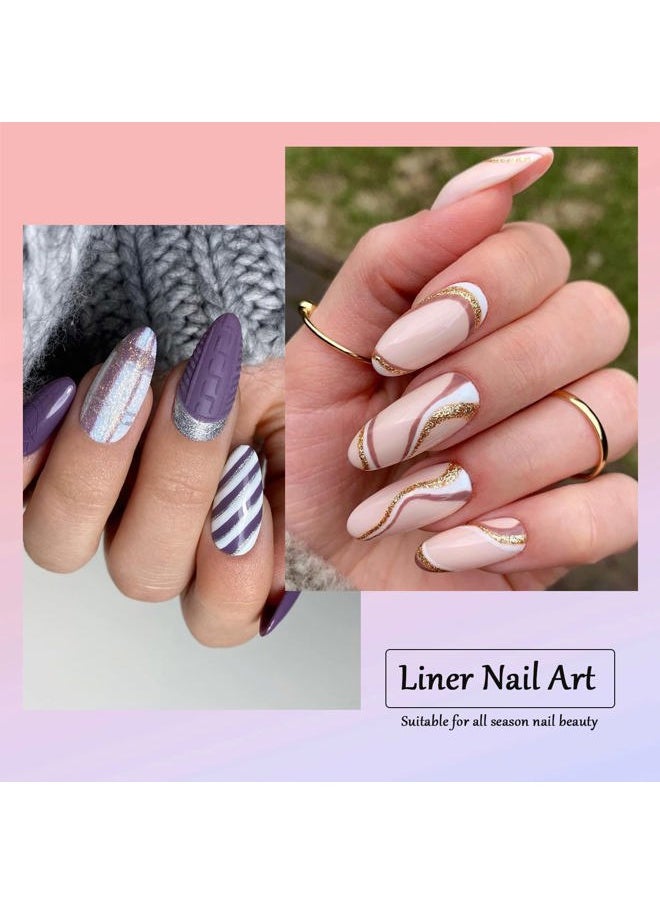 Vnicesli - White Nail Art Gel Liner Gel Polish, Gel Paint Nail Art for Swirl Nails Built Thin Nail Art Brush in Gel Pens Soak Off Spider Liner Paint Gel Nail French Manicure for Home Salon - Image 1
