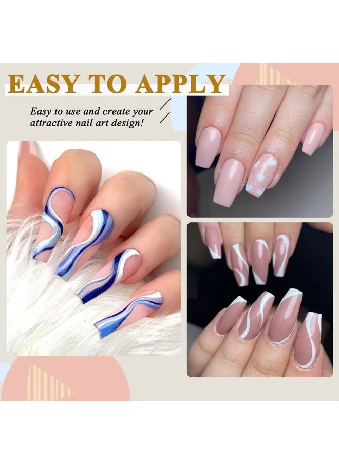 Vnicesli - White Nail Art Gel Liner Gel Polish, Gel Paint Nail Art for Swirl Nails Built Thin Nail Art Brush in Gel Pens Soak Off Spider Liner Paint Gel Nail French Manicure for Home Salon - Image 1