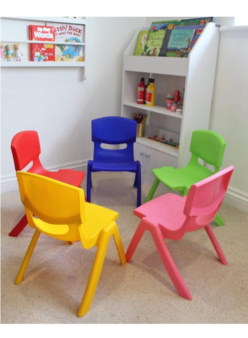Funz 4 Pieces Funz Stackable Plastic Kids Learning Chairs, 41 X 36 X 59cm, The Perfect Chair for Playrooms, Schools, Daycares and Home, Multi color  - Image 2