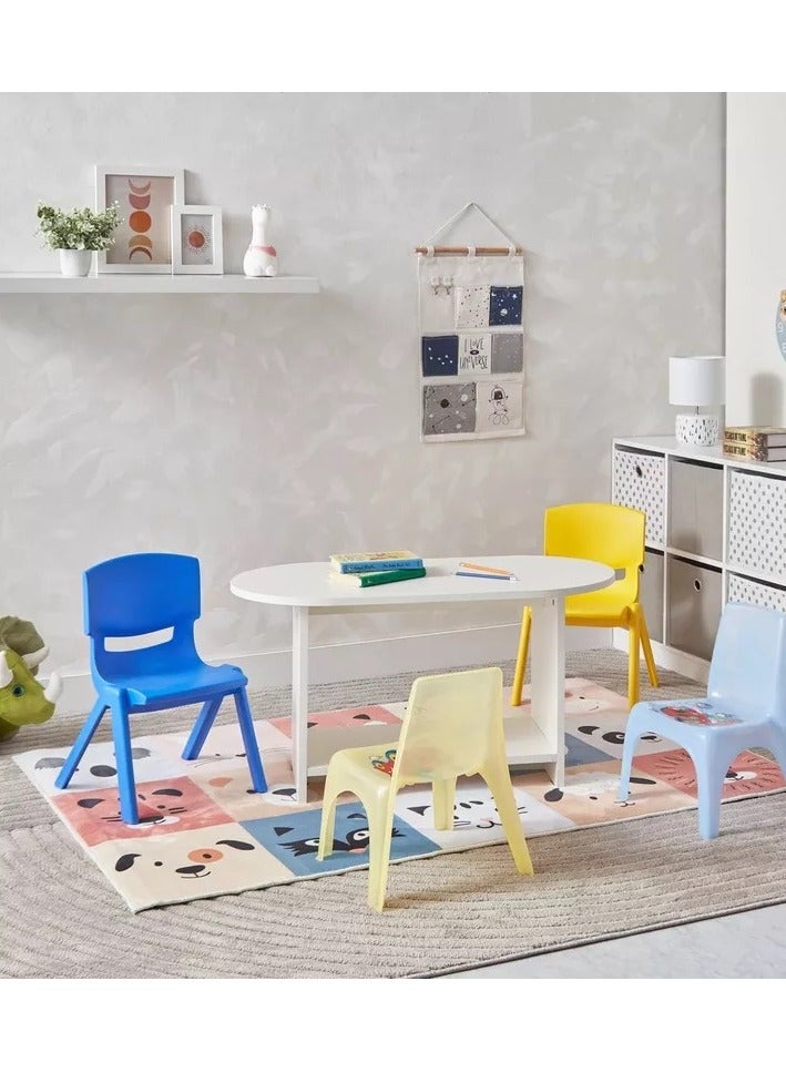 Funz 4 Pieces Funz Stackable Plastic Kids Learning Chairs, 41 X 36 X 59cm, The Perfect Chair for Playrooms, Schools, Daycares and Home, Multi color  - Image 4