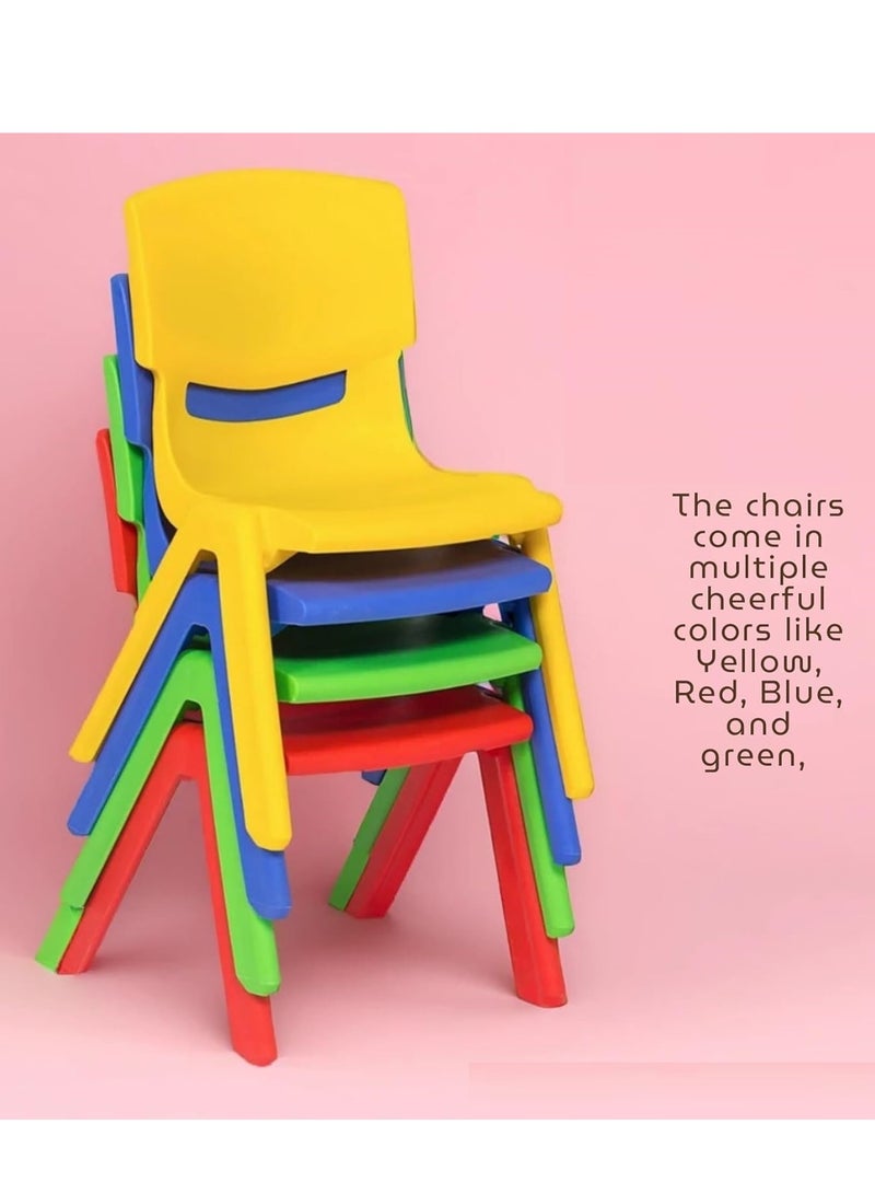 Funz 4 Pieces Funz Stackable Plastic Kids Learning Chairs, 41 X 36 X 59cm, The Perfect Chair for Playrooms, Schools, Daycares and Home, Multi color  - Image 3
