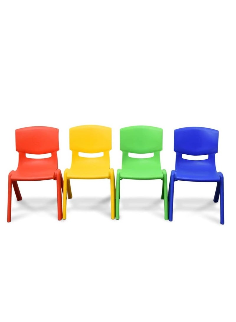Funz 4 Pieces Funz Stackable Plastic Kids Learning Chairs, 41 X 36 X 59cm, The Perfect Chair for Playrooms, Schools, Daycares and Home, Multi color  - Image 5
