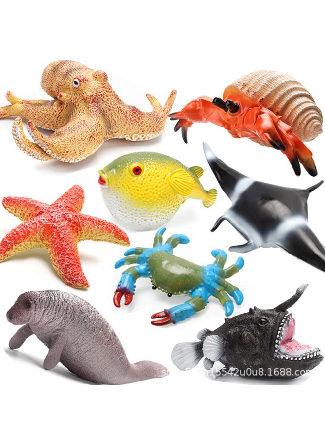 Generic - Deep Sea Animal Simulation Model Children's Large Soft Glue Starfish Crab Octopus Shark Lobster Marine Toy Ornaments-Colour:[ocean Series] Tiger Shark 280g - Image 1