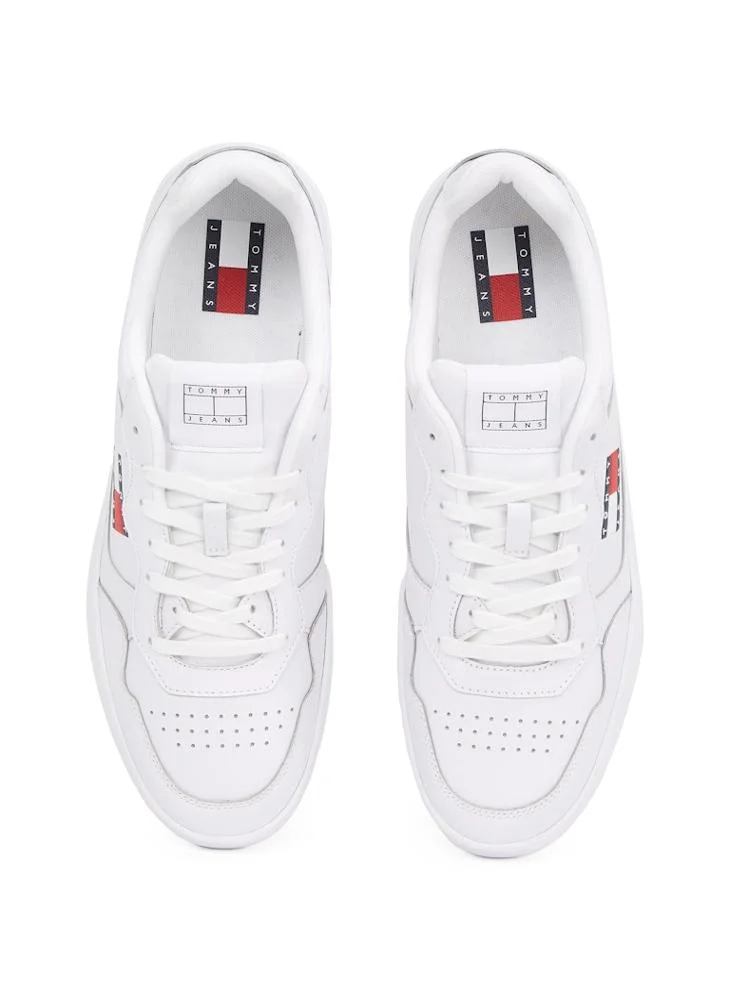 تومي جينز Cupsole  Low Top Leather Sneakers