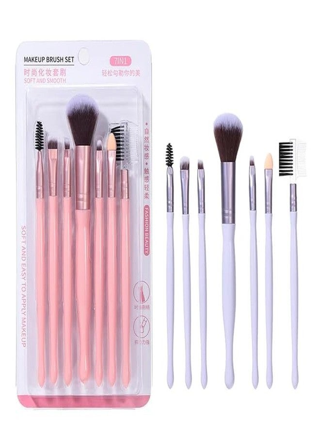 BANIRA Face & Eye Synthetic Bristle Makeup Brush Set Of 6PCS MULTICOLOR - Image 3